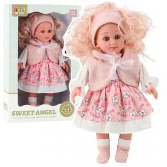 Lalka Sweet Angel w różowej sukience w kwiaty 36cm