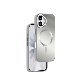 Pouzdro Shining Elegance s podporou MagSafe iPhone 17 - stříbrné Pouzdro Shining Elegance s podporou MagSafe iPhone 17 - stříbrné