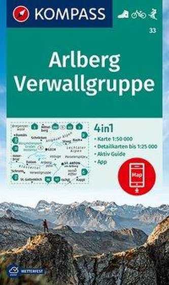 KOMPASS Wanderkarte Arlberg, Verwallgruppe 1:50 000