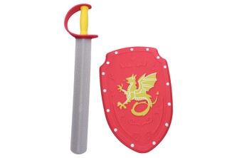 Meč se štítem pěnový červený 57cm