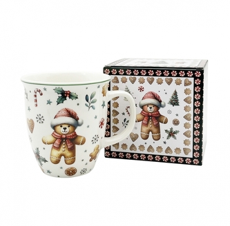 Porcelánový hrnek VÁNOČNÍ PERNÍČEK MEDVĚD, 650 ml 