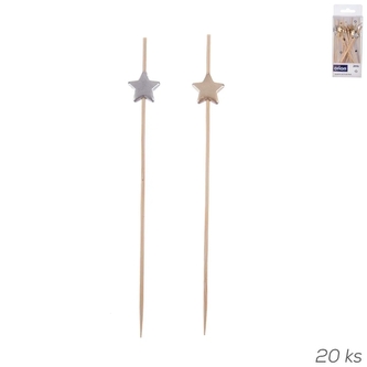 Napichovátka bambus HVĚZDA 20ks