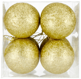 Bombki brokatowe pudełko (8 szt.) złote, Arpex