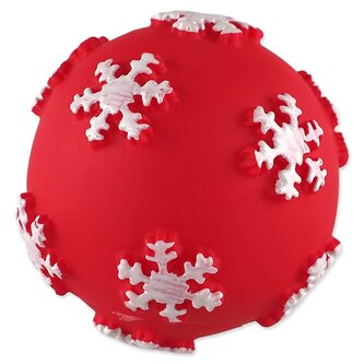 Hračka Dog Fantasy Winter Tale míček pískací, červená ⌀ 7cm
