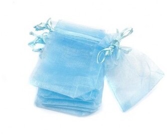 Woreczki z organzy, ściągane, błękitne 20x30, 24szt., Aliga