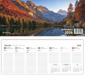 Kalendarz 2026 biurkowy poziomy mix