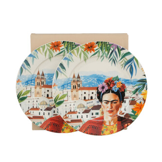 Komplet 2 talerze deserowe MEXICAN ART RED Komplet 2 talerze deserowe MEXICAN ART RED