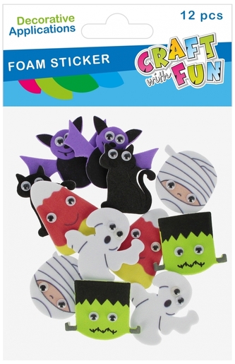 Ozdoba dekoracyjna samoprzylepna Monster 12 szt., Craft with Fun Ozdoba dekoracyjna samoprzylepna Monster 12 szt., Craft with Fun