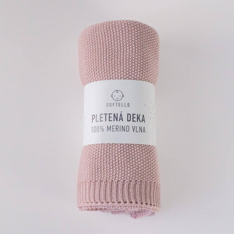 Pletená merino deka SOFTELLO - ABA tmavoružová