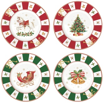 Porcelánové dezertní talíře Christmas Tale