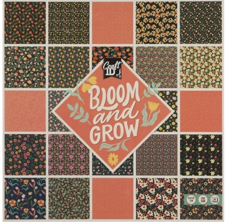Designový papír 25x25 cm, 250 g/m2,24 listů  Bloom and Grow Designový papír 25x25 cm, 250 g/m2,24 listů  Bloom and Grow