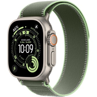 Apple Watch 49/46/45/44mm zelený/neonový Trailový tah M/L přírodní titan