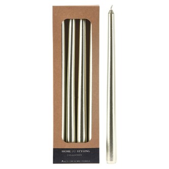 STOLNÍ SVÍČKY ZLATÉ 30CM 4KS