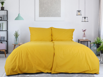 B.E.S. - Petrovice, s.r.o. Povlečení BAVLNA Jednobarevné uzavírání ZIP - Hořčicová Rozměr: 140 x 200 + 70 x 90