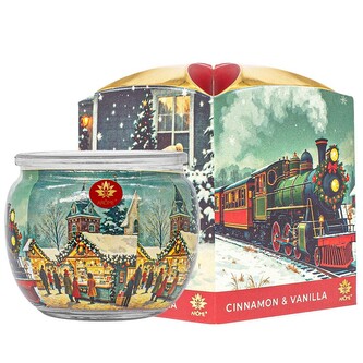ARÔME Svíčka 90 g, ve skle a flower boxu, Cinnamon & Vanila