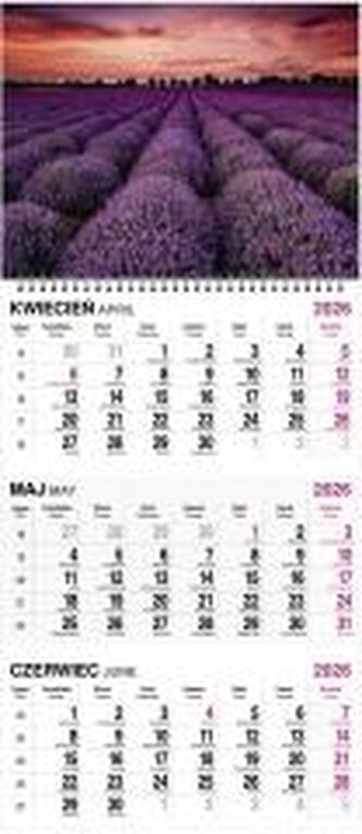 Kalendarz 2026 trójdzielny na spirali MIX