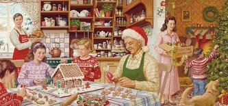 GIBSONS Panoramatické puzzle Příprava na velký den 636 dílků