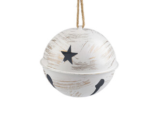 Maxi vánoční kovová rolnička, zvon k zavěšení - 1 ks - 1 bílá zlatá