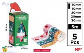 Taśmy dekoracyjne świąteczne washi 5szt