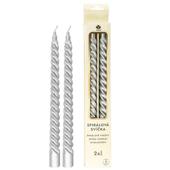 ARÔME Spirálové svíčky Metalické stříbrné