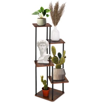 Kovový stojan na květiny 106 cm SPRINGOS FLORAE tmavě hnědý