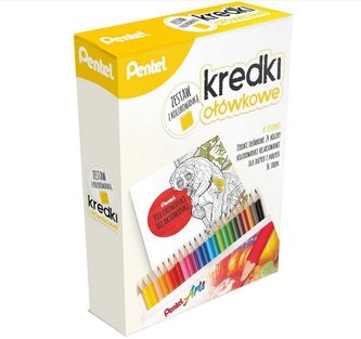 Zestaw kredki ołówkowe 24 kol + kolorowanka PENTEL