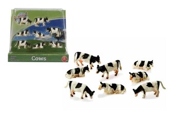 Krowy 1:87 czarno białe 8szt 571878 51348 Krowy 1:87 czarno białe 8szt 571878 51348
