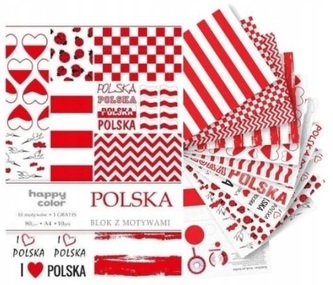 Blok z motywami Polska 80g/m2  A4 16 ark.27 motywów,Happy Color