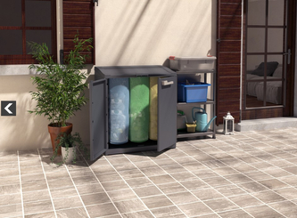 Skříň na recyklační systém, šedá