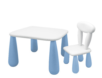 MALTEX SET LUNA Stolik dla dzieci + krzesełko biały/niebieski