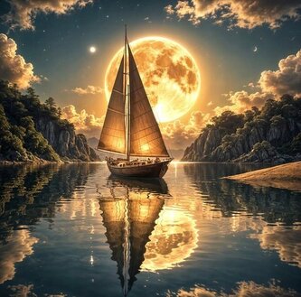 NORIMPEX Diamantové malování Půlnoční plavba 30x40cm NORIMPEX Diamantové malování Půlnoční plavba 30x40cm