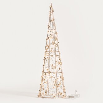 Světelná dekorace | KAICE | zlatý vánoční stromek s LED diodami, velký | 50 cm, 20 LED diod | 754555