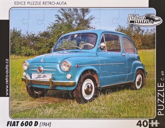 RETRO-AUTA Puzzle č.49 FIAT 600 D (1964) 40 dílků