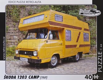 RETRO-AUTA Puzzle č.44 ŠKODA 1203 CAMP (1969) 40 dílků