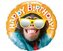 Balon foliowy Smiling chimp Happy Birthday 46cm