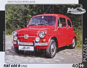 RETRO-AUTA Puzzle č.41 FIAT 600 D (1966) 40 dílků