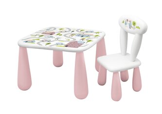 MALTEX SET LUNA TOWN Stolik dla dzieci + krzesełko biały/różowy