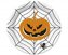 Talerzyki pap. Halloween Dynia pajęczyna 18cm 8szt