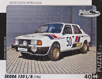 RETRO-AUTA Puzzle č.61 ŠKODA 130 LA (1986) 40 dílků