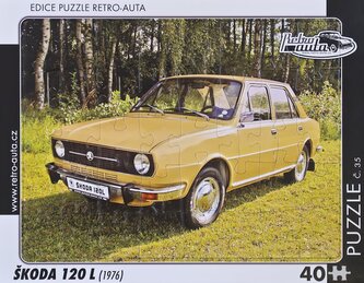 RETRO-AUTA Puzzle č.35 ŠKODA 120 L (1976) 40 dílků