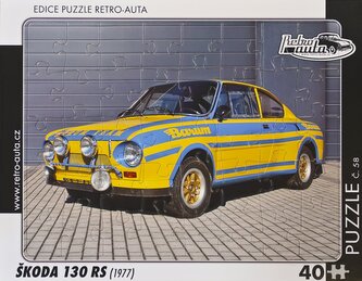 RETRO-AUTA Puzzle č.58 ŠKODA 130 RS (1977) 40 dílků