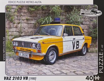 RETRO-AUTA Puzzle č.42 VAZ 2103 VB (1980) 40 dílků