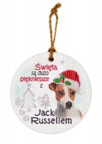 Zawieszka ceramiczna Boże Narodzenie Jack Russell