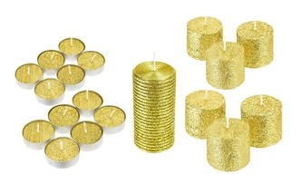 Sada svíček se zlatým glitrem