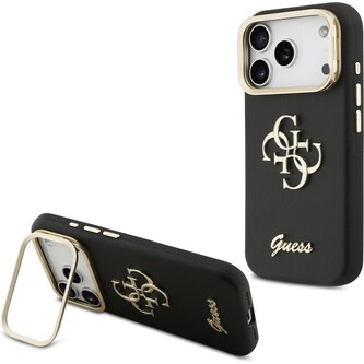Guess PU Grained 4G Logo Stand Camera Frame kryt iPhone 17 Pro černý Guess PU Grained 4G Logo Stand Camera Frame kryt iPhone 17 Pro černý