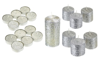Sada svíček se stříbrným glitrem