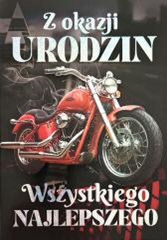 Karnet Urodziny męskie motocykl