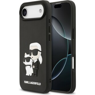 Karl Lagerfeld 3D Rubber Karl and Choupette kryt iPhone Air černý