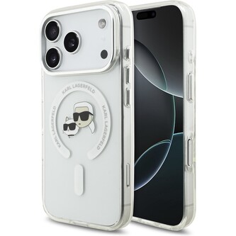 Karl Lagerfeld IML K&CH Heads Metal Frame MagSafe kryt iPhone 17 Pro čirý