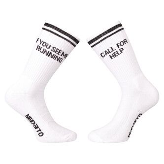 Ponožky Nedeto sportovní vysoké Running bílé (1NOBT4) L
